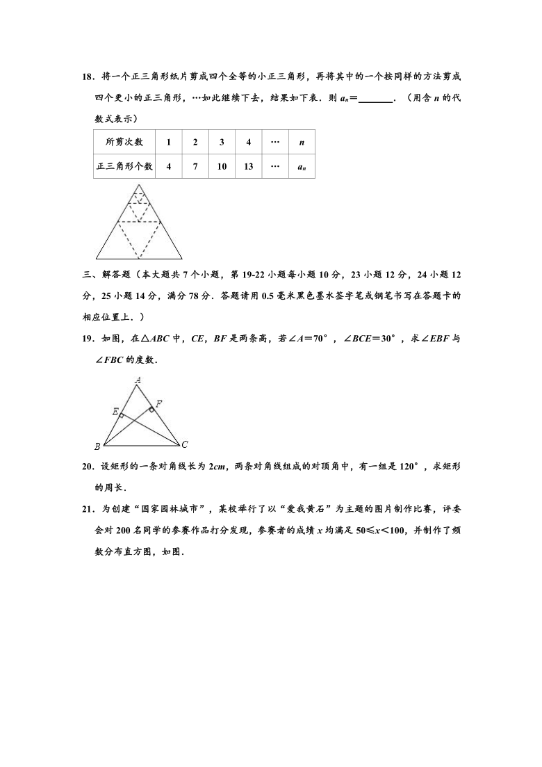 2019-2020学年贵州省铜仁市石阡县八年级下学期期末数学试卷 （ word版，含解析）