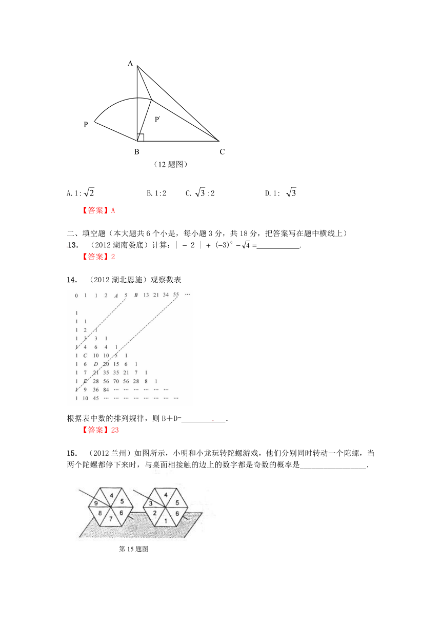 河北省石家庄市高邑县龙凤中学2013届九年级模拟数学试题