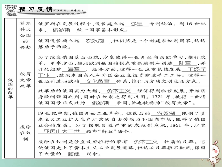 2018秋九年级历史上册第6单元资本主义制度的扩展和第二次工业革命第20课俄国的改革课件岳麓版