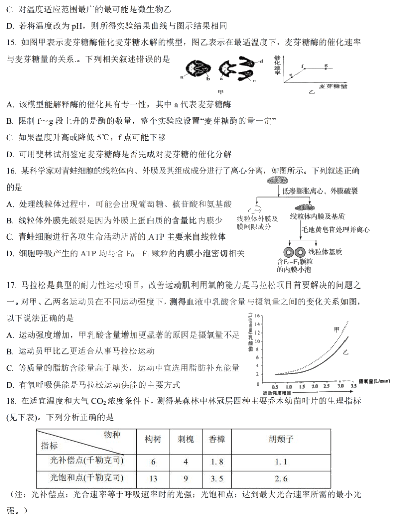 黑龙江省哈九中2021届高三上学期开学考试生物试卷 PDF版含答案