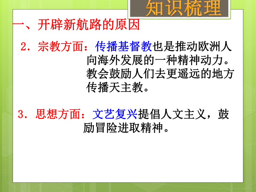 西方的兴起与近代世界的变迁 (一)（考点20、21）