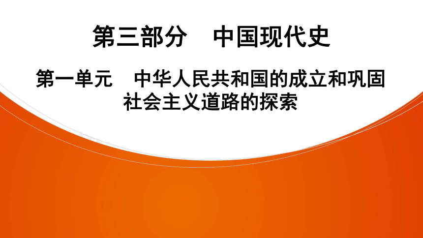 2021年中考一轮复习（广东版） 历史 第三部分 中国现代史 第1单元　中华人民共和国的成立和巩固　社会主义道路的探索  课件（81张PPT）