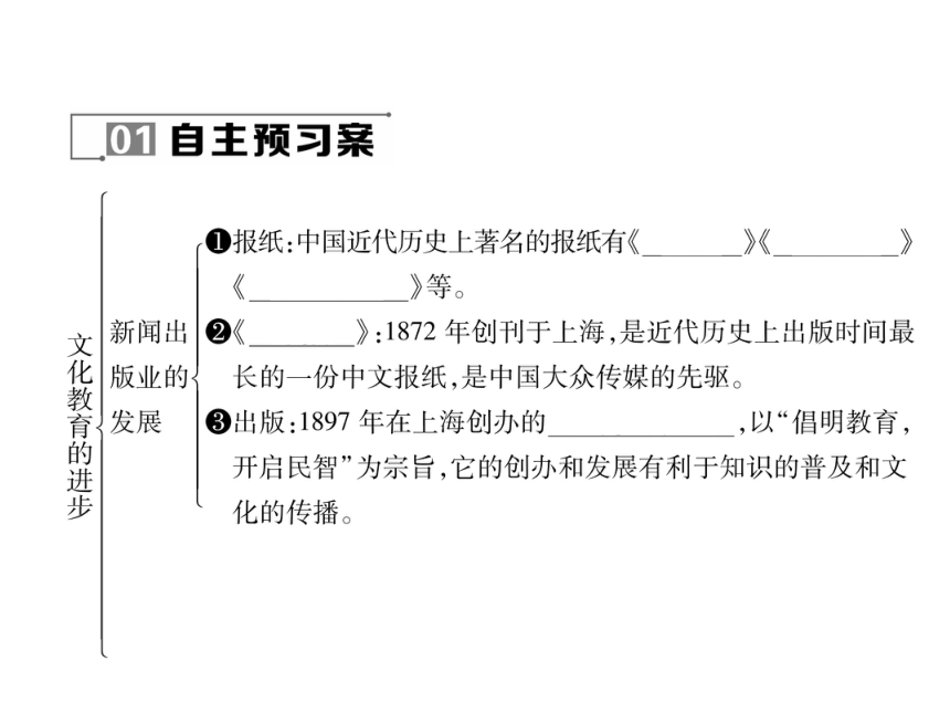 2017-2018学年八年级历史北师大版名师作业课件：23 文化教育的进步 （共19张PPT）