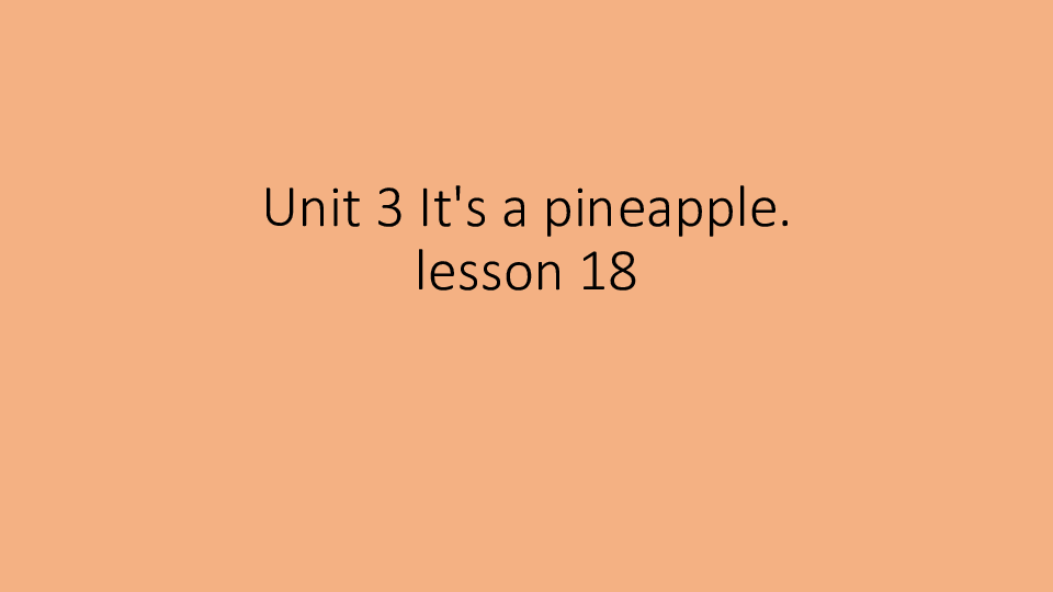 Unit 3  It’s a pineapple. Lesson 18 Revision 课件（23张PPT）