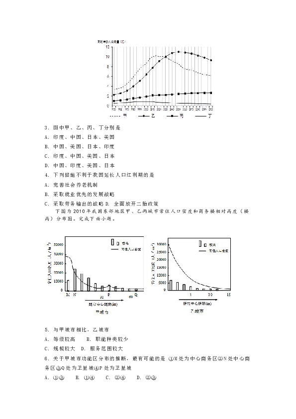 山西省大同市20届高三3月模拟考试文科综合能力测试题（Word解析版）