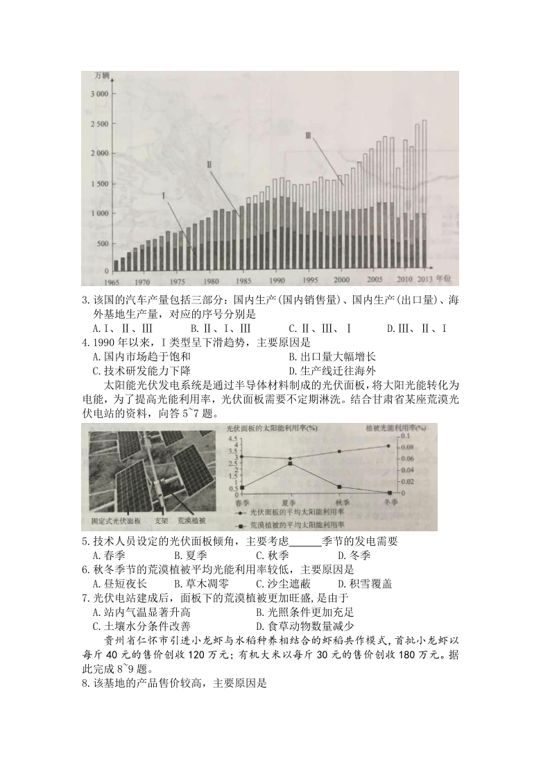 宁夏吴忠市2021届高三下学期4月高考模拟（第二次联考）文综试题 Word含答案