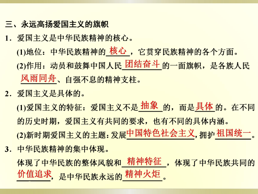 2017-2018学年高中政治人教版必修三 7.1永恒的中华民族精神 课件（共44张）