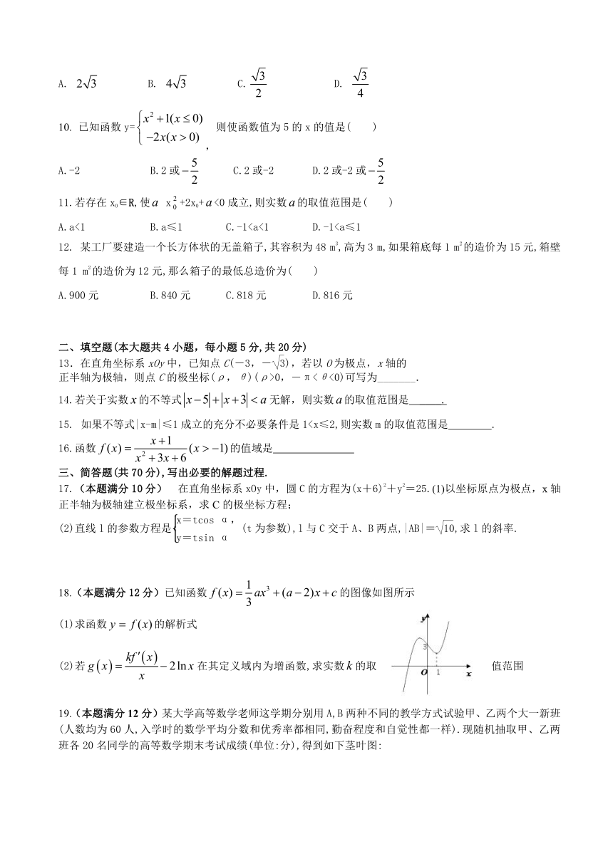 内蒙古包头三十三中2016-2017学年高二下学期期中考试数学（文）试卷