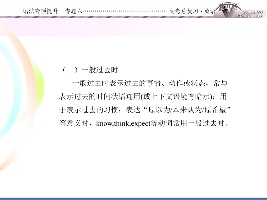 2017状元桥高考一轮总复习语法专项提升专题六时态语态(60ppt)