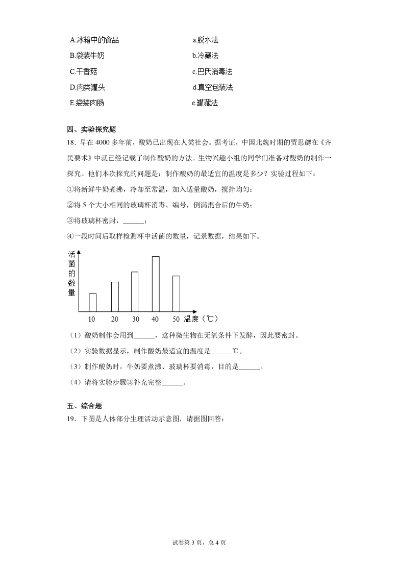 2020-2021学年北京版八年级下册第十六章生物技术测试卷（Word版 含答案）