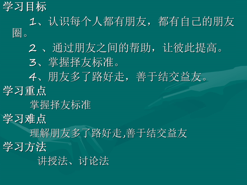 纳雍县居仁中学人民社版七年级政治下册第十课第一节朋友挨个数课件（共22张PPT）