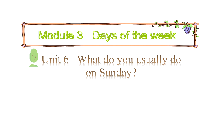 Module 3  Days of the week Unit 6  What do you usually do on Sunday 第二课时课件（15张PPT)