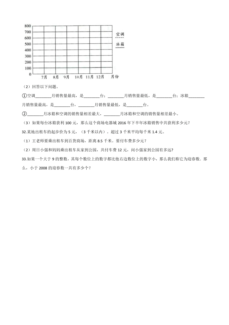 2020-2021学年北师大版小学六年级上册期末考试数学试卷（含解析）