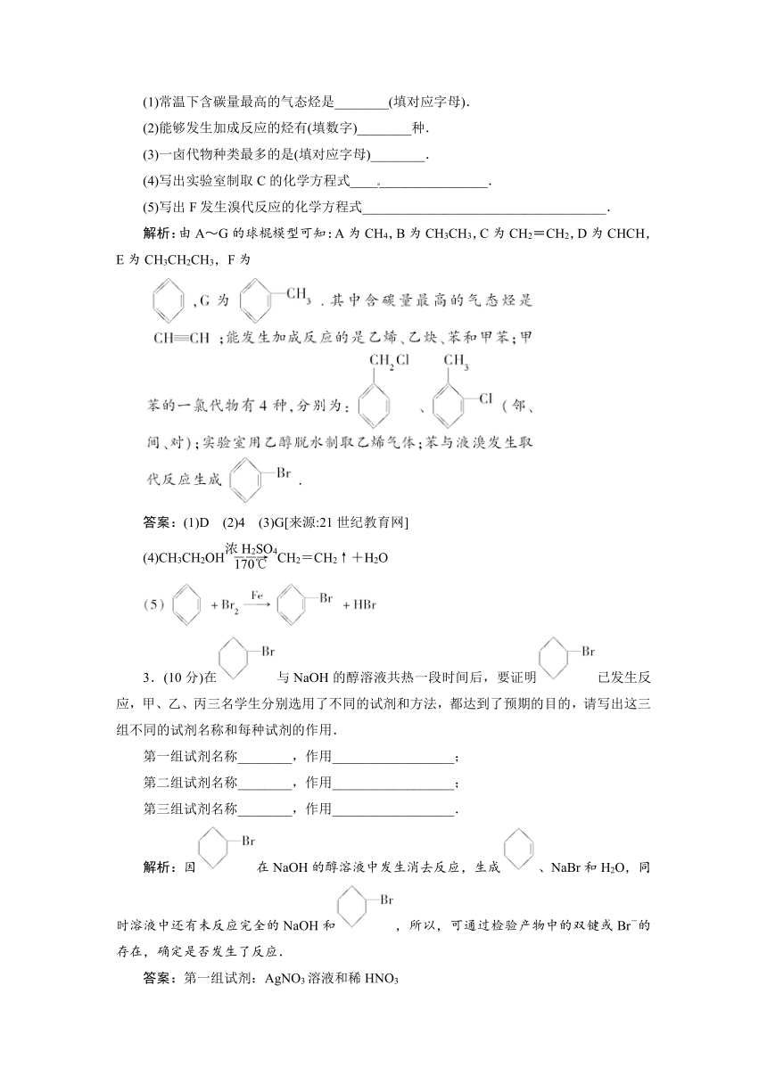 2012届高三化学综合章节练习：第13章  烃和卤代烃