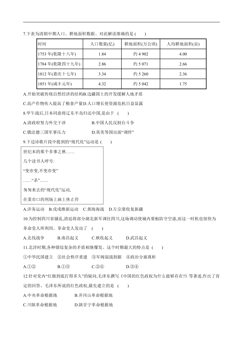 2021年广东省高中历史学业水平考试练习题12（word版含解析）