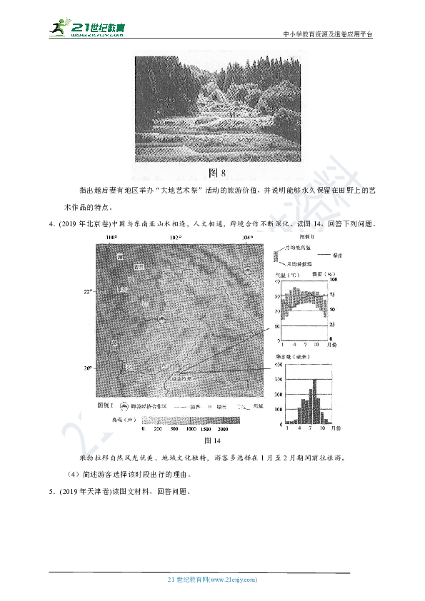 高考地理十年（2010-2019）真题汇编：旅游地理（含答案及解析）