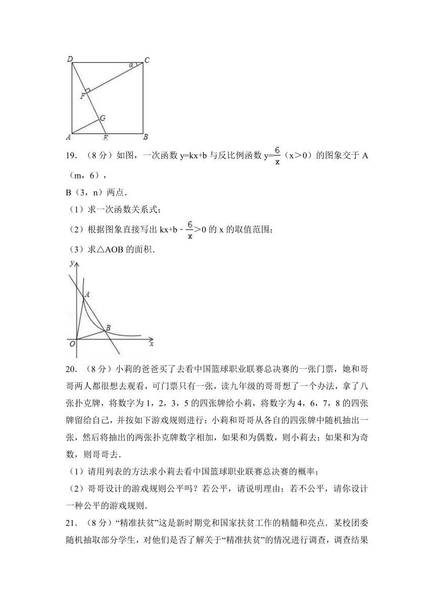 2018年云南省曲靖市沾益县大坡乡中考数学一模试卷（解析版）