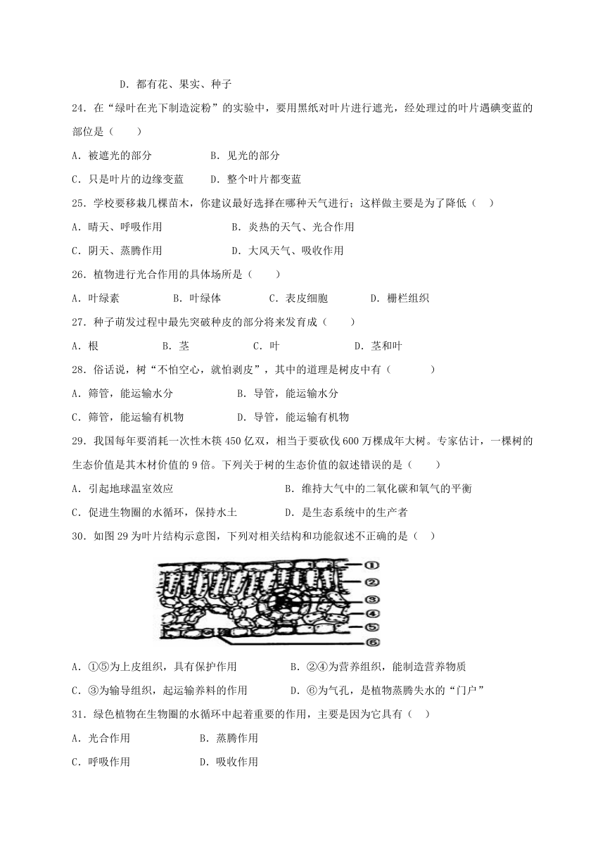 云南省昆明市2016_2017学年七年级生物上学期期末考试试题新人教版