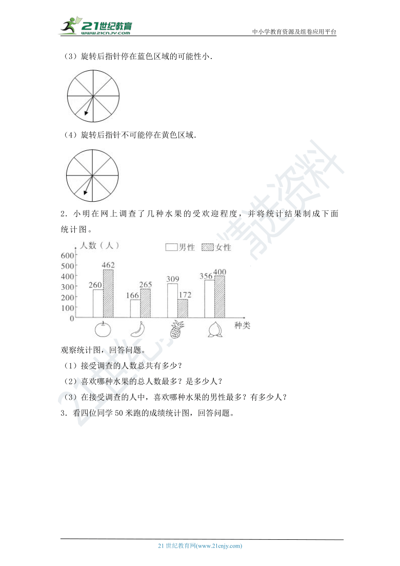 小学数学分项专题突破-统计与概率综合练习（3）（含答案与解析）