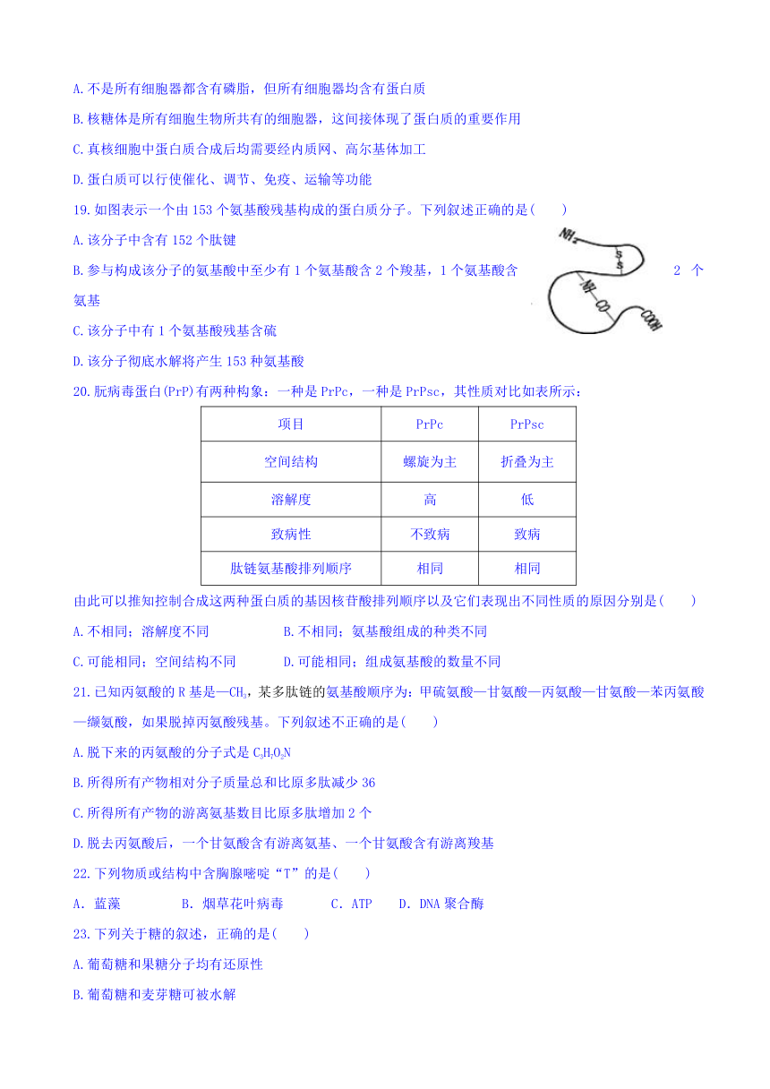 黑龙江省伊春市第二中学2016-2017学年高二下学期期中考试生物试题