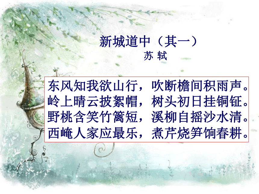 高中语文人教选修《中国古代诗歌散文欣赏》课件：第二单元 新城道中（其一）（共20张PPT）