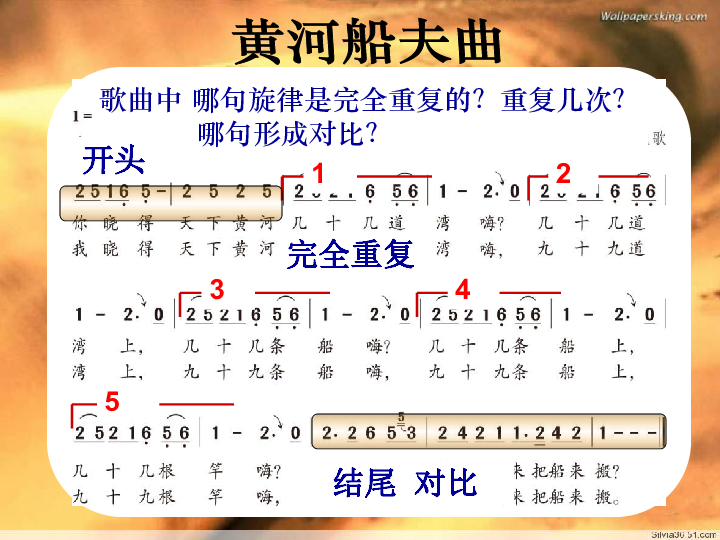 苏少版八年级下册 1.演唱 黄河船夫曲 课件（17张幻灯片）
