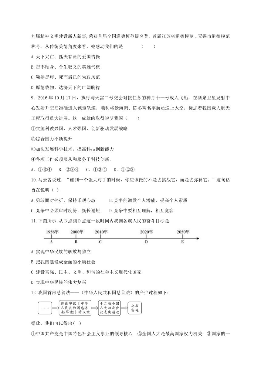 江苏省盐城市东台市2017届九年级政治下学期第一次月考试题