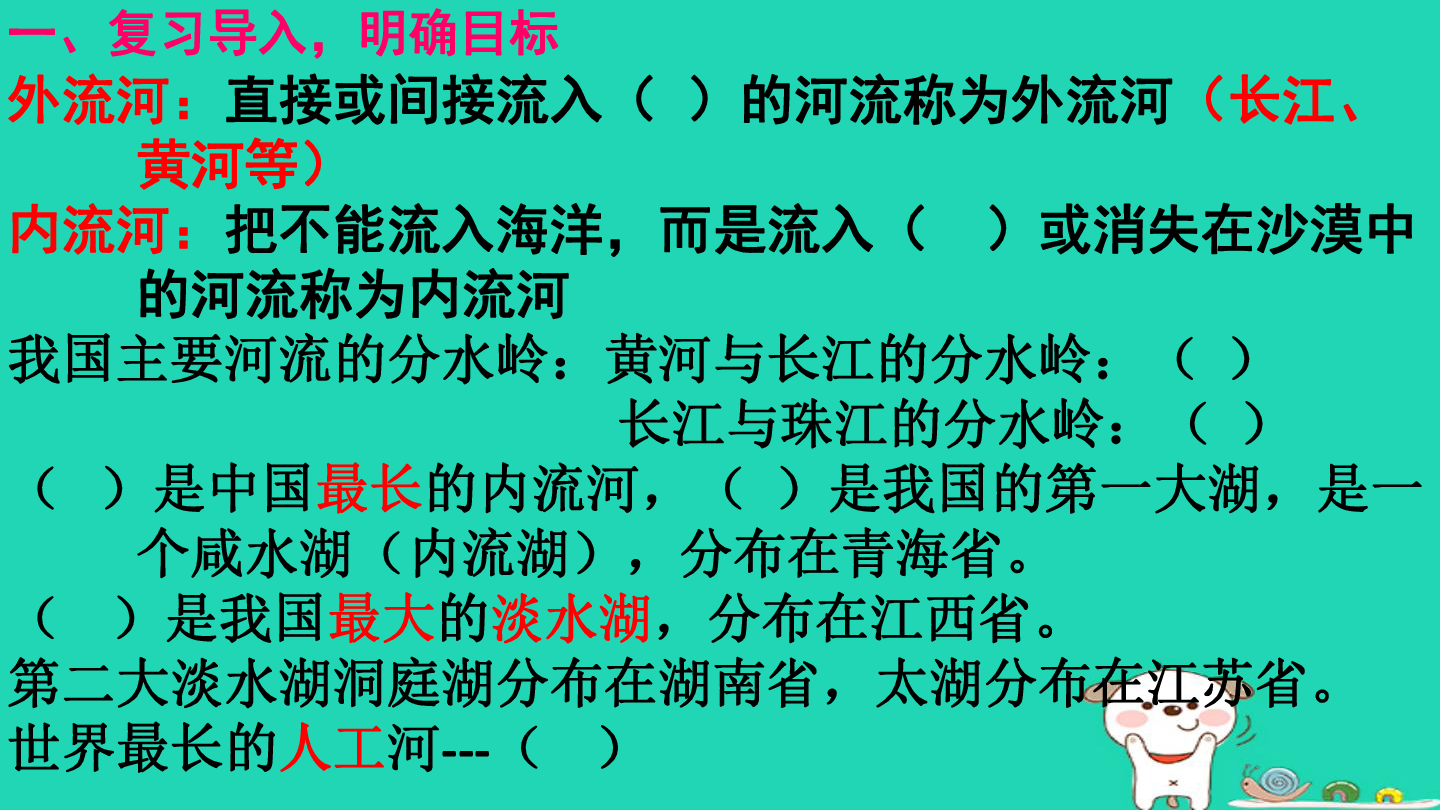 七年级地理上册3.4《中国的河流和湖泊》课件（28张ppt）中图版