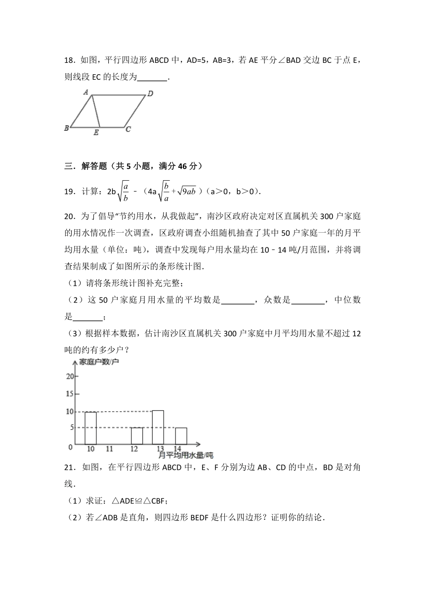 江西省吉安市安福县2017—2018学年人教版八年级数学下期末复习试卷(含答案)