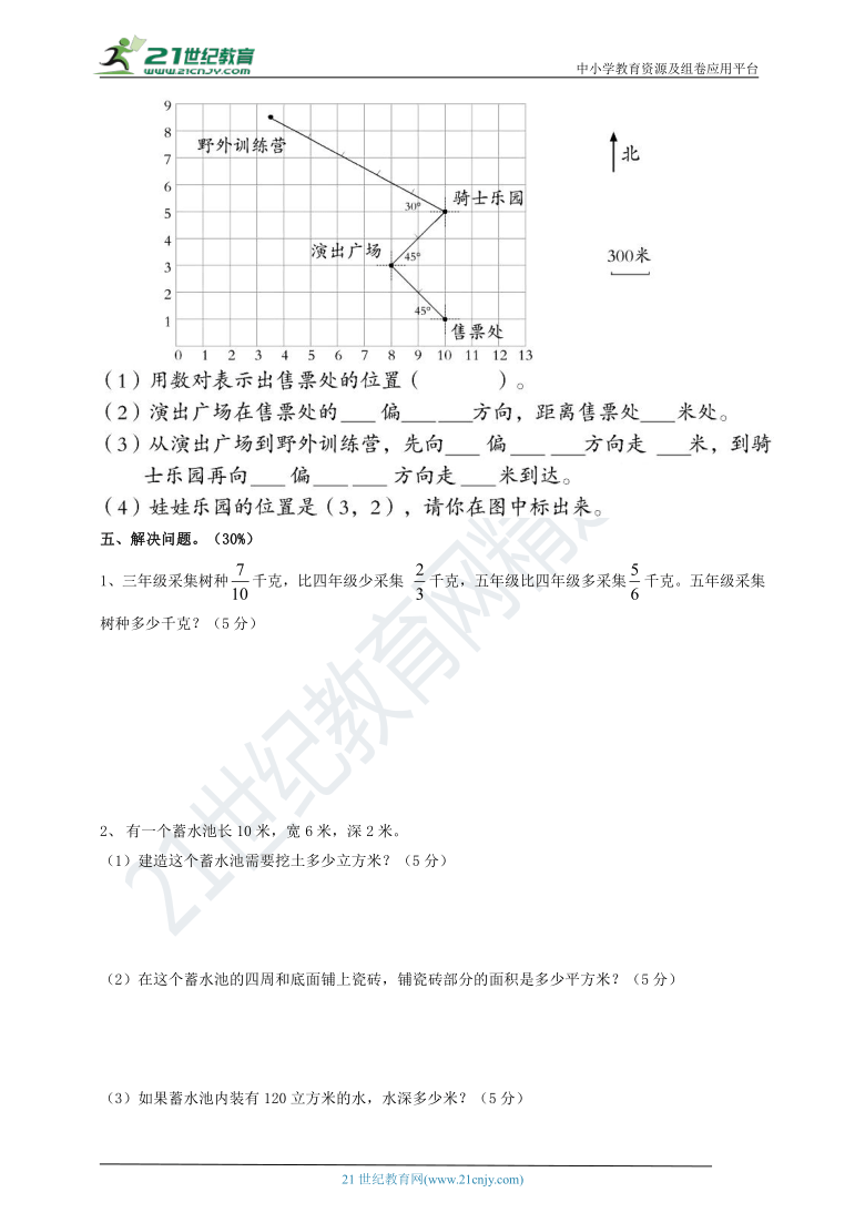 青岛版五四制2020—2021学年第一学期五年级数学期中检测题（含答案）