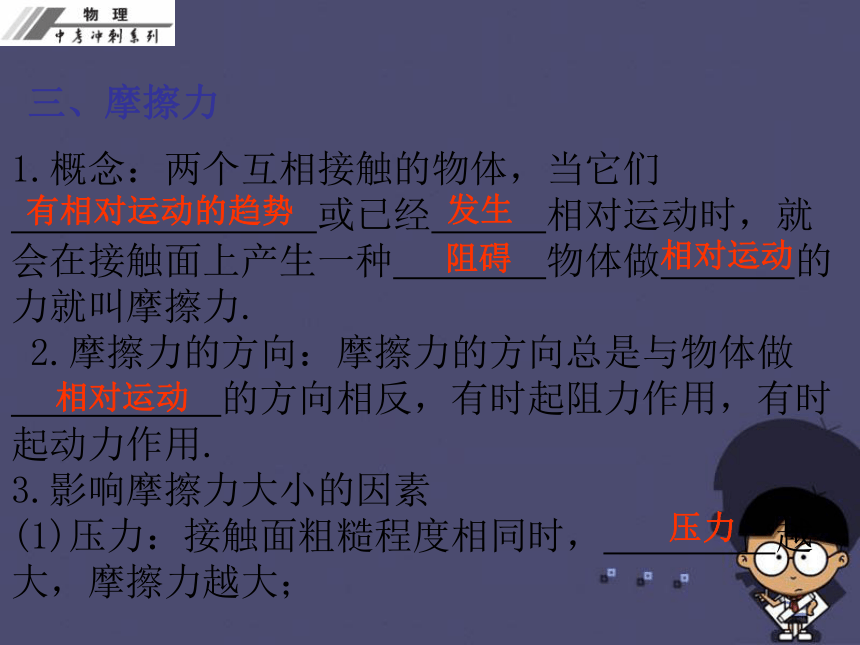 2016中考物理冲刺复习 第八章 运动和力课件 新人教版36张