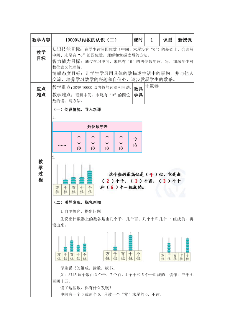 二年级下册数学教案-7.2 整理与提高 万以内数的读写及大小比较沪教版