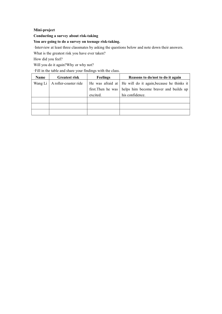 Unit 1  No limits 同步课文资料