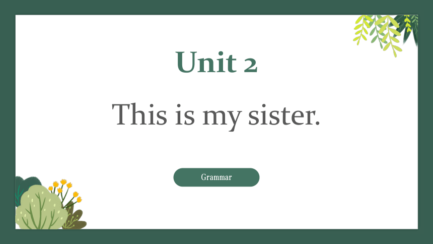 2021-2022学年人教版英语七年级上册Unit 2 This is my sister. Grammar 课件(共20张PPT)