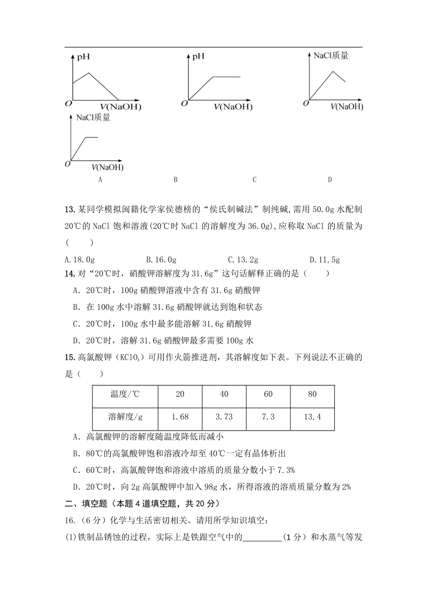 西藏拉萨市柳梧初级中学2021-2022学年九年级上学期第一次月考化学试卷 (1)（word   无答案）