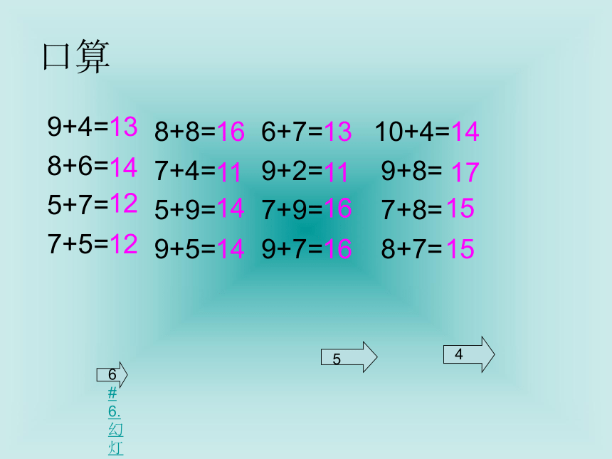 数学一年级上人教版8《20以内的进位加法》复习    (共15张)