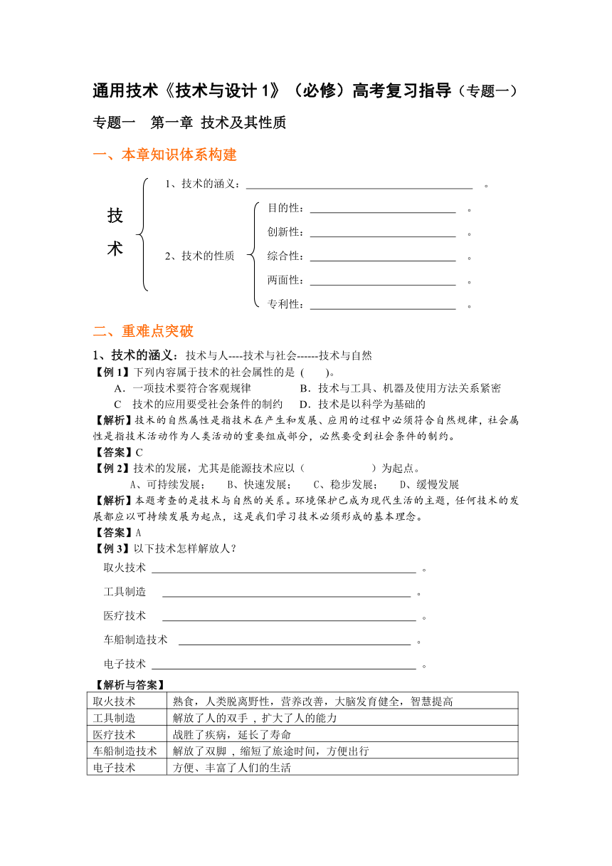 通用技术《技术与设计1》(必修)高考复习指导1