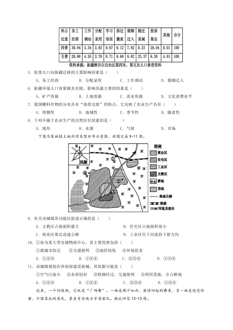 贵州省安顺市民高2020-2021学年高一下学期期末考试地理试题 Word版含答案