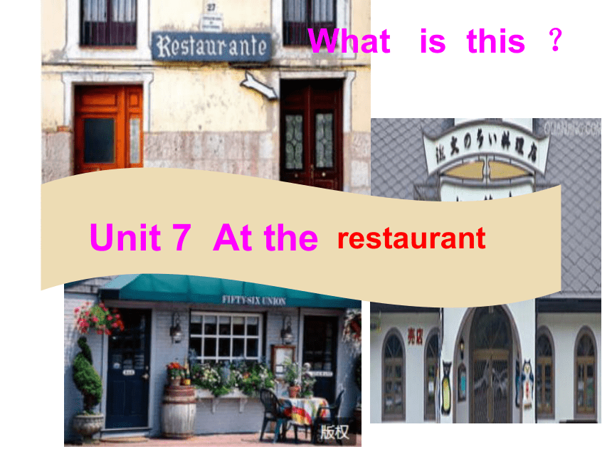 Unit 7 At the Restaurant  Lesson 1课件（共20张PPT）