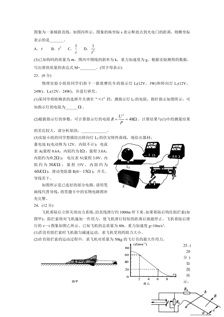 山东省日照市2016届高三校际联合检测（二模）理综物理试题