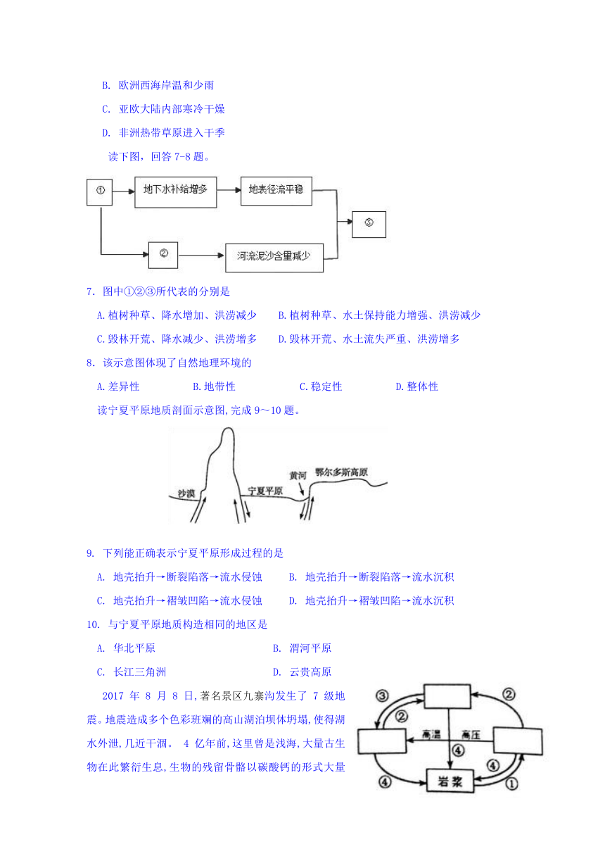 广东省揭阳市惠来县第一中学2017-2018学年高一上学期期末质检考试地理试题Word版含答案