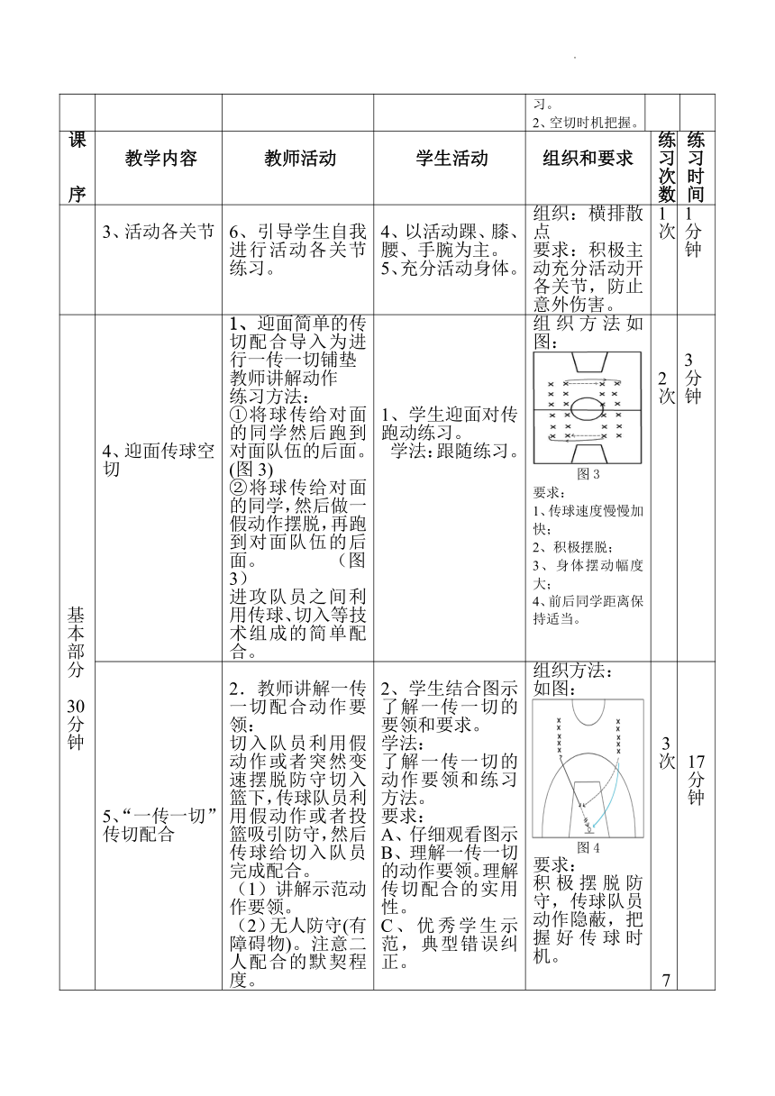 篮球传切配合教案图片