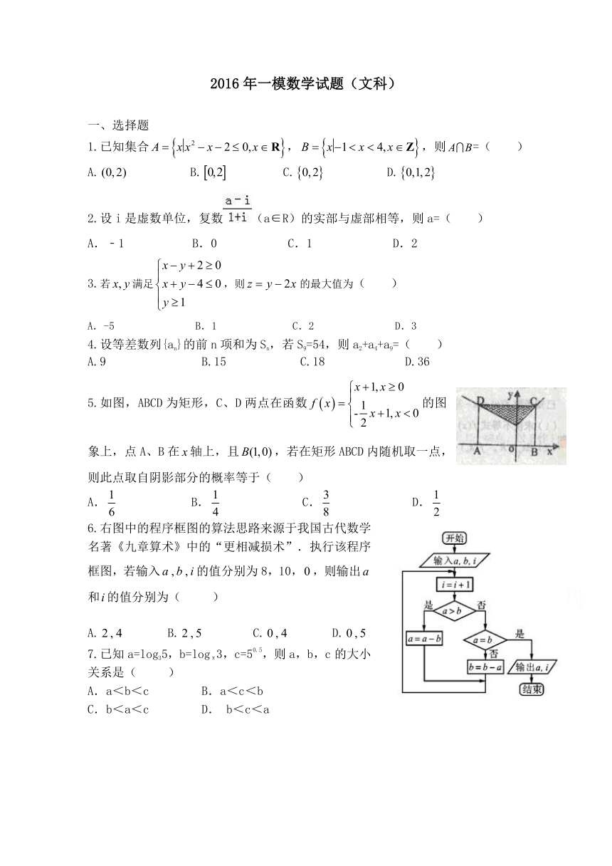 河南省开封市2017届高三第一次模拟考试（12月）数学（文） Word版含答案