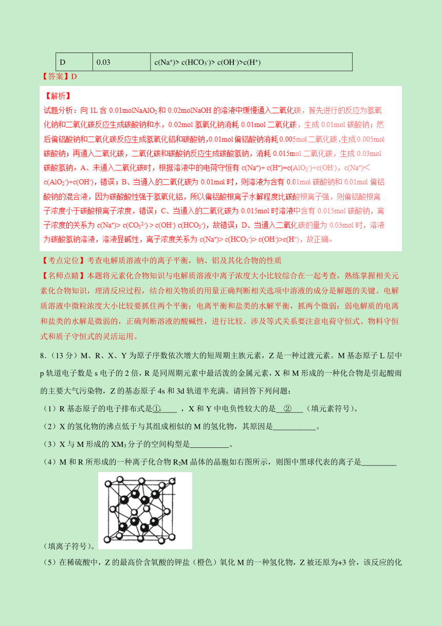 2016年高考四川卷理综化学试题解析（精编版）