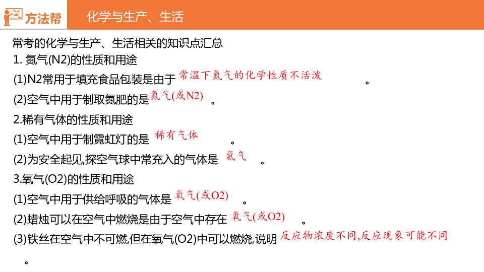 2020版中考化学（河北专用） 课件第二部分　河北中考题型过关 题型二    化学与生产、生活（16张PPT）