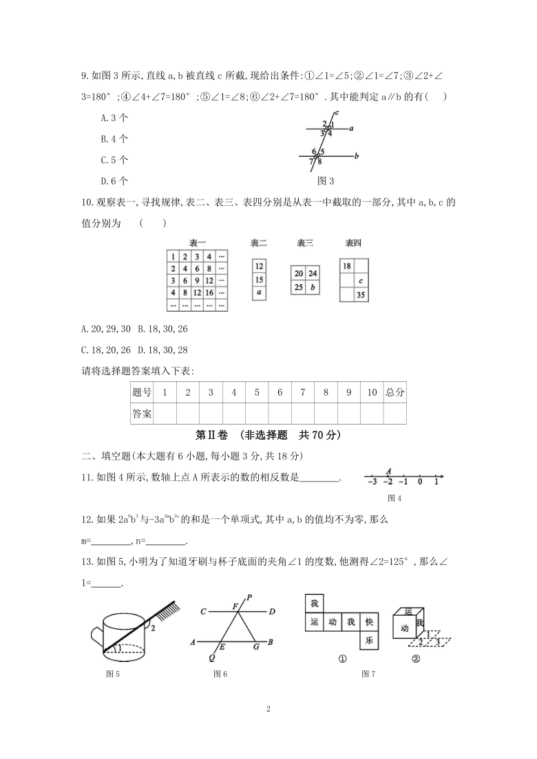 2020-2021学年度华东师大版数学七年级上册期末 模拟测试卷（Word版 附答案）