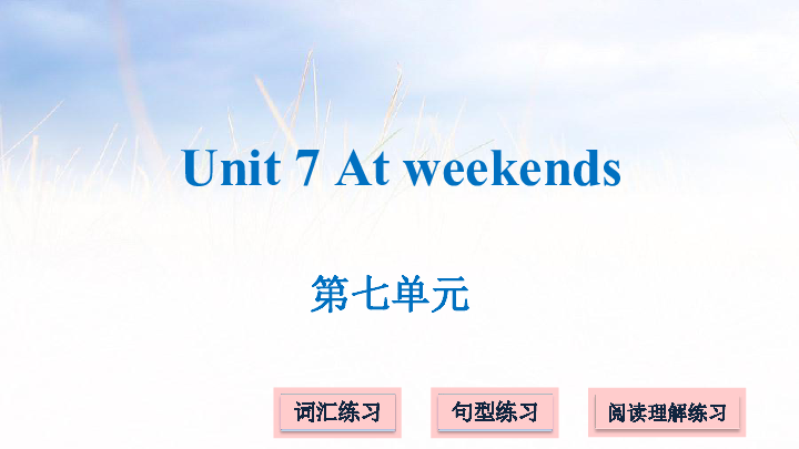 Unit 7 At weekends 习题课件(21张PPT)