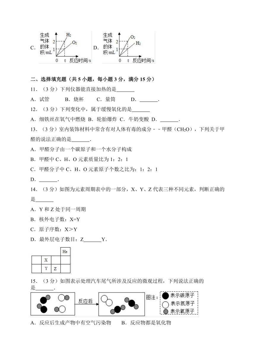 江西省吉安市2017-2018学年九年级上学期期中考试化学试卷（WORD版）