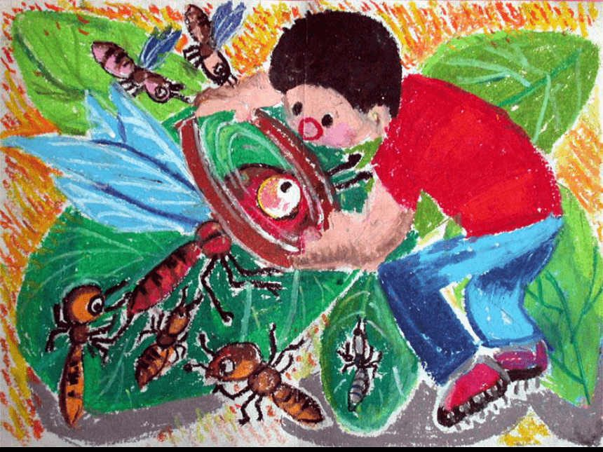 我和昆虫画儿童画图片