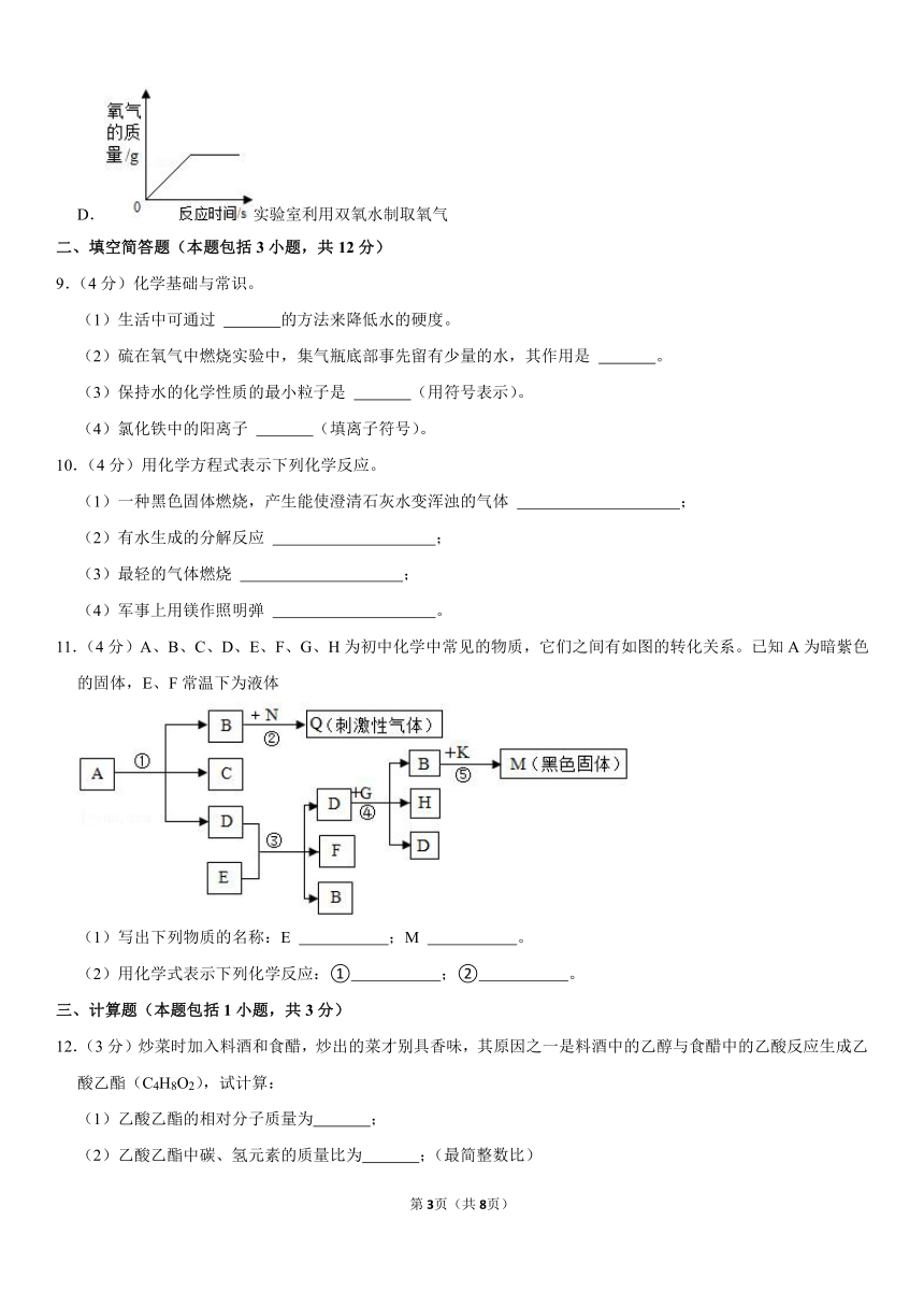 2019-2020学年湖北省黄冈市黄梅县九年级（上）期中化学试卷（word版有解析）